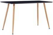 vidaXL Mesa de jantar 120x60x74 cm MDF cor preto e carvalho