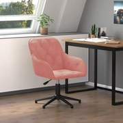 vidaXL Cadeira de escritório giratória veludo rosa