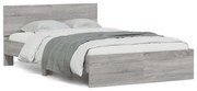 vidaXL Estrutura cama c/ cabeceira/luzes LED 120x200cm cinzento sonoma