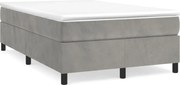 vidaXL Cama boxspring com colchão 120x190 cm veludo cinzento-claro