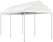 vidaXL Gazebo com telhado 4,46x2,28x2,69 m polietileno branco