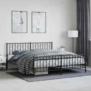 vidaXL Estrutura de cama sem colchão com pés 180x200 cm preto