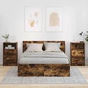 vidaXL Mesas de cabeceira 2 pcs Carvalho Defumado 40 x 30 x 467 cm