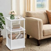 Mesa auxiliar com 3 prateleiras 30 x 34 x 58 cm branco