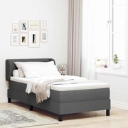 vidaXL Cama Box com colchão Cinzento escuro 80 x 200 cm tecido