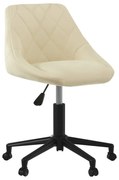 vidaXL Cadeira de jantar giratória veludo cor creme