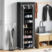 vidaXL Armário p/ sapatos com cobertura 57x29x162cm tecido preto