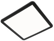 Candeeiro de teto preto 40 cm com LED regulável em 3 níveis IP44 - Steve Moderno