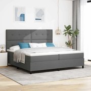 vidaXL Cama Box da com Colchão Cinza Escuro 200x200 cm Tecido