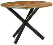 vidaXL Mesa de jantar redonda 100x100x75 cm madeira recuperada maciça