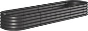 Outsunny Jardineira modular em aço galvanizado para legumes, plantas e flores, 240 x 62 x 30 cm, cinza escuro | Aosom Portugal