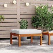 vidaXL Apoio de pés p/ jardim c/ almofadão madeira de acácia maciça