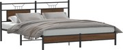 vidaXL Estrutura de cama s/ colchão deriv. madeira carvalho castanho