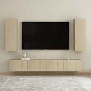 vidaXL 4pcs conjunto móveis de TV derivados de madeira carvalho sonoma
