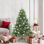 vidaXL Árvore de Natal Artificial com 150 LEDs Verde 150 cm PE e PVC
