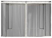 Outsunny Painéis Laterais Tenda Jardim Mosquiteira Zíperes Anéis Instalação Rápida 302x207 cm Preto Resistente ao Tempo | Aosom Portugal