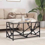 vidaXL Mesa de centro c/ topo em vidro transparente 78,5x40x41 cm aço