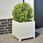vidaXL Vaso/floreira de jardim 40x40x40 cm aço branco