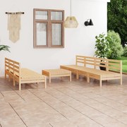 8 pcs conjunto lounge de jardim pinho maciço