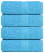 Toalhas de bidé 4 pcs 30x50 cm 360 gsm 100% algodão turquesa
