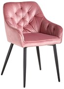 Cadeira Salle Veludo - Rosa