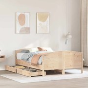 vidaXL Cama sem colchão 150x200 cm madeira de pinho maciça