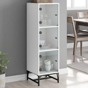 vidaXL Aparador alto c/ portas de vidro 35x37x120 cm branco