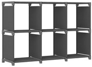 vidaXL Unidade de prateleiras 6 cubos 103x30x72,5 cm tecido cinzento