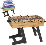 SPORTNOW Mesa Multijogos Dobrável 13 em 1 com Matraquilhos Ping Pong Xadrez Damas B e Acessórios 120x106x82 cm Madeira | Aosom Portugal