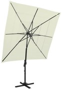vidaXL Guarda-sol de jardim com poste de alumínio 250x250 cm areia