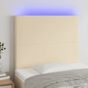 Cabeceira de cama c/ LED tecido 80x5x118/128cm crème