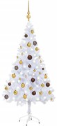 vidaXL Árvore de Natal artificial pré-iluminada com bolas 230 ramos