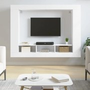 vidaXL Móvel de TV 152x22x113 cm derivados de madeira branco