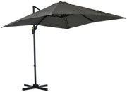 Outsunny Chapéu Sol Excêntrico Jardim Rotação 360° Inclinação Ajustável 5 Níveis Manivela Fácil Grande 245x245x245 cm Cinza | Aosom Portugal