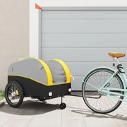 vidaXL Reboque para bicicleta 45 kg ferro preto e amarelo