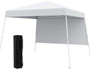 Tenda dobrável de 10 x 10 pés com cobertura retrátil e bolsa com rodas - Azul