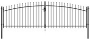 vidaXL Portão de cerca com porta dupla e topo em lanças 400x175 cm