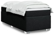 vidaXL Cama com molas/colchão 80x200 cm tecido preto