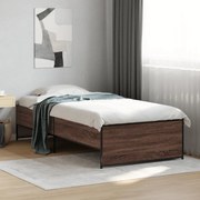 vidaXL Estrutura de cama derivados de madeira/metal carvalho castanho