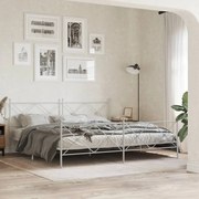 vidaXL Estrutura de cama com cabeceira e pés 200x200 cm metal branco