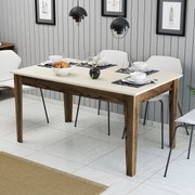 Mesa de Jantar Milan500 – Nogueira e Creme – 145x75x88 cm
