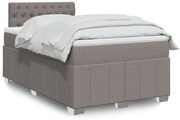 vidaXL Cama com molas/colchão 120x200 cm tecido castanho-acinzentado