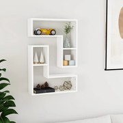 vidaXL Estantes de parede 2 pcs 50x15x50 cm derivados madeira branco