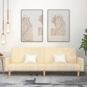 vidaXL Sofá-cama de 2 lugares tecido cor creme