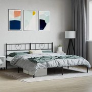 vidaXL Estrutura de cama em metal com cabeceira 180x200 cm preto