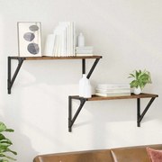 vidaXL Prateleiras de Parede 2 pcs Madeira Antiga 60 x 25 x 25,5 cm