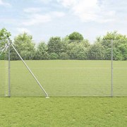 vidaXL Cerca de Fio Soldado com 7 Postes de Espeto 1,5x10 m Aço Galvanizado