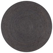 vidaXL Tapete artesanal em juta redondo 150 cm cinzento escuro