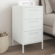 vidaXL Mesa de cabeceira 36x39x68 cm aço branco