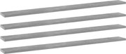 vidaXL Prateleiras estante 4pcs 100x10x1,5cm contrapl. cinza cimento